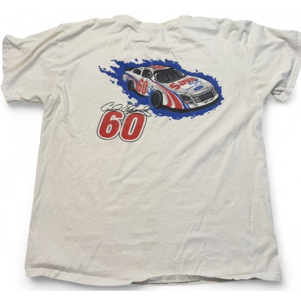 Vintage Save A Lot Racing #60 Carl Edwards NASCAR T Shirt Mens XL Jerzees Racing